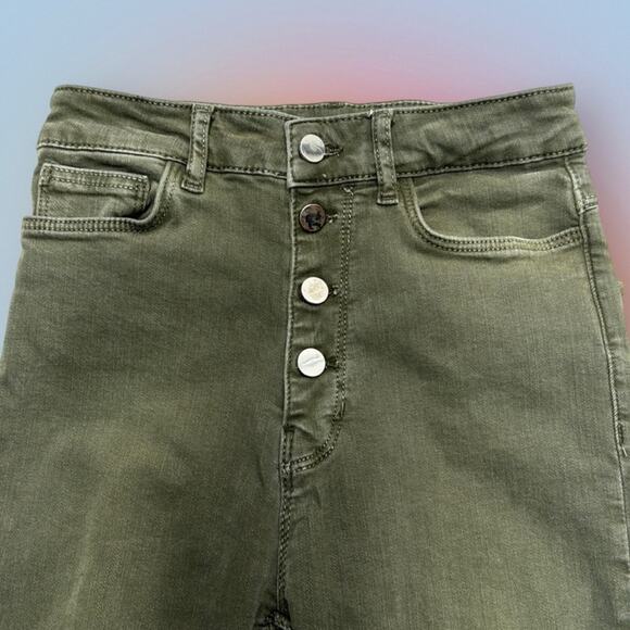 ZARA Women’s 2 Green Distressed Skinny Jeans - Picture 1 of 5